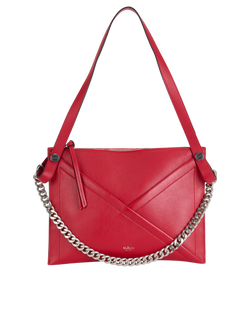 M Zipped Shoulder Bag, Leather, Red, MIE, DB, 2*